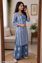 SUBHAN CLOTHING Women Khadi Cotton Kurta Palazzo
