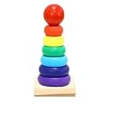 2 in 1 Combo Set - Eco-Friendly Slippery Car Track with 3 Cars &amp; Colorful Ring Stacker - Creative Play Multi-Color Educational Playset for Toddlers (Ring Stacker)