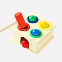 Wooden Hammer Ball Knock Pounding Bench with Box Case Fine Motor and Dexterity Skills Early Educational Toy Set for Kids 3+ Years (Hammer Ball)
