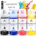 Sublimation Ink Refill Bottles Auto Refill Compatible for ET2400 ET2720 ET4800 ET-2803 ET-2800 ET-2840 ET-4700 ET-2760 ET-2750 ET-2850 ET-15000 Inkjet Printers for Heat Transfer Mug T Shirts