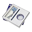 Submarine 1572 Evil Eye Gift Premium Combo Set - Ball Pen with Blue Finish, Evil Eye Bracelet, and Keychain - Stylish and Elegant Gift Set