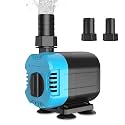 Submersible Water Pump, 45W Fountain Pump 1320 GPH 110V Powerful Adjustable Quiet Aquarium Pump, 2 Size Nozzles for 130-270 Gallon Fish Tank Fountain Pond Hydroponic Water Table