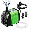 Submersible Water Pump with 5ft Tubing: 550GPH 30W Adjustable Ultra Quiet Aquarium Pump with 7.2ft High Lift, 3 Nozzles for Fish Tank, Aquarium, Pond, Hydroponics, Statuary