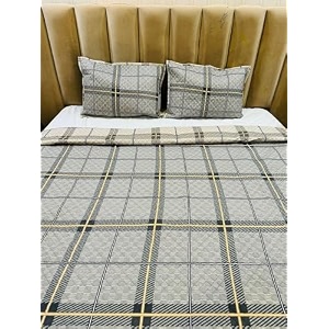 premium cotton feel quilted bedcover for king size bed with 2 pillow covers - decorative bed coverquilted bedspread bedsheet aqua leaves
