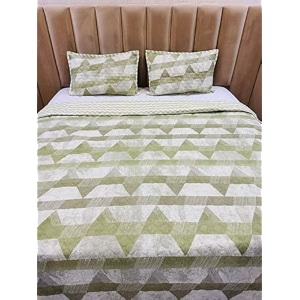 premium cotton feel quilted bedcover for double bed king size with 2 quilted pillow covers - decorative bed coverbedspread bedsheet colored hearts
