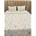 Premium Cotton Feel Quilted Bedcover for King Size Bed with 2 Pillow Covers - Decorative Bed Cover/Quilted Bedspread Bedsheet, Aqua Leaves