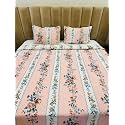 Premium Cotton Feel Quilted Bedcover for Double Bed King Size with 2 Quilted Pillow Covers - Decorative Bed Cover/Quilted Bedspread Bedsheet, (Pink Pearl)