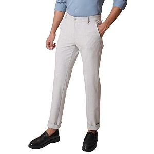 SUBTRACT Slim-Fit Stretchable Lycra Formal Pants for