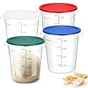 Suclain 4 Pcs 4 Qt Proofing Containers, Food Storage with Lids, Multicolor