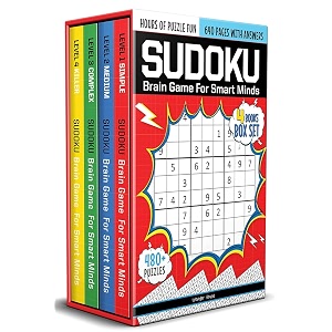 sudoku - brain games for smart minds box set of 4 books  brain booster puzzles for kids 480  fun games combo of easy hard killer complex levels