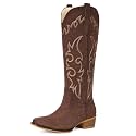 Suede Cowboy Boots for Women Knee High Western Cowgirl Boots
