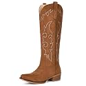 Suede Cowboy Boots for Women Knee High Western Cowgirl Boots
