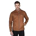Suede Faux Leather Jacket For Mens BlackBrown