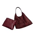 Suede Hobo Purse for Women Trendy Slouchy Shoulder Bag 2Pcs Set