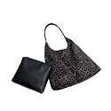 Suede Hobo Purse for Women Trendy Slouchy Shoulder Bag 2Pcs Set