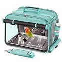 Bird Carrier Airline Approved, Bird Travel Cage with Indestructible Stainless Steel Mesh, Bird Travel Bag Lightweight and Portable with Water Bottle and Bowl