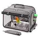 Bird Carrier Airline Approved, Bird Travel Cage with Indestructible Stainless Steel Mesh, Bird Travel Bag Lightweight and Portable with Water Bottle and Bowl