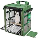 Bird Carrier Travel Cage, Cockatoo Carrier, Parrot Travel Backpack with Unbreakable Stainless Steel Mesh, Perch, Water Bottle and Food Bowl, X-Large Green