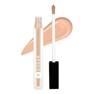 sugar cosmetics auto correct creaseless matte cream for all skin typesy full coverage concealer golden undertone - 12 con leche for light skin tone