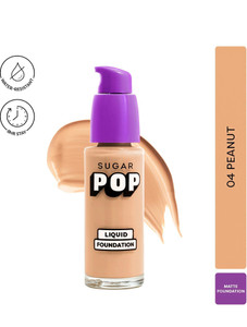 sugar pop liquid foundation - 04 peanut  water resistant  super matte  full coverage foundation