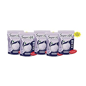 sugarlif low gi sugar  herbal cane sugar  free from chemicals artificial sweetener substitute  low glycemic index gi375g - pack of 5