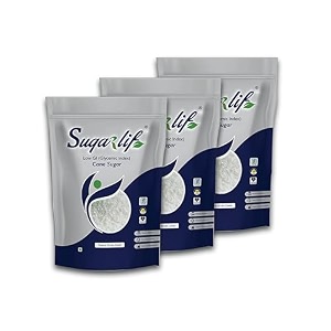 sugarlif low gi sugar- orignal product of dr c k nandagopalan - herbal cane sugar-free from chemicals artificial sweetener substitute low glycemic index 1 kg - pack of 3
