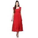 Sugathari Georgette Jacquard Butti Square Neck Knee