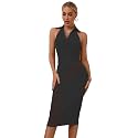 Sugathari Solid Women V-Neck Ribbed Knit Sleeveless