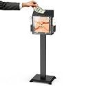 Suggestion Box with Stand,Black Donation Boxes for Fundraising,Heavy Duty Metal Floor Standing Ballot Box with Lock and Keys,Ideal for Voting, Donation and Church Election