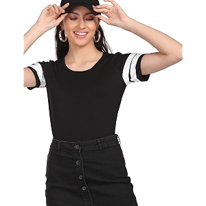 SUGR Basics Womens Solid Regular Fit T-Shirts