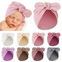Suhine 8 Pcs Preemie Hats for Baby Boy Girl Cotton Newborn Rabbit Style