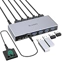 SUIDEK HDMI KVM Switch 1 Monitors 2 Computers-4K@60Hz with 4 USB 3.0 Ports