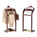 Suit Valet Stand for Men, Wood Mens Valet Stand (Reddish Brown)