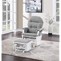 Suite Bebe Madison Nursery Rocking Chair with Ottoman, Wooden Glider for Baby Nursing, Smooth Gliding Rocker, White and Oyster