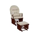 Suite Bebe Madison Nursery Rocking Chair with Ottoman, Wooden Glider for Baby Nursing, Smooth Gliding Rocker, Espresso and Beige