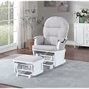 Suite Bebe Madison Glider & Ottoman, White/Woven Gray