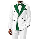 2 Piece Double Breasted Suit for Men Blazer Pants Tuxedo for Wedding Prom
