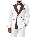 2 Piece Double Breasted Suit for Men Blazer Pants Tuxedo for Wedding Prom