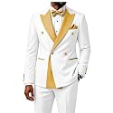 2 Piece Double Breasted Suit for Men Blazer Pants Tuxedo for Wedding Prom
