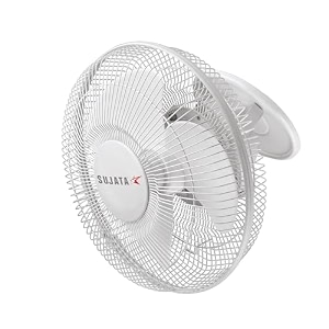 sujata cabin fan  2 year warranty  280 mm 2300 rpm motor  100 copper winding motor  high speed cabin fan compact multi purpose fan for wall mounted and ceiling use scf2700 hs white