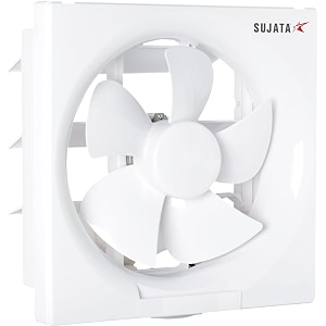 sujata 10 inch sweep size premium exhaust fan for kitchen bathroom amp office  2 years warranty 250mm high air delivery 1250 rpm 100 copper winding motor strong air suction epb81-white
