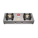 Sujata Deluxe Auto Ignition Gas Stove | 9 Years Warranty | Stove 2 Burner, 2 Burner Gas Stove, SABAF, ISI Certified, LPG & PNG Compatible, Brass Burner (Black)
