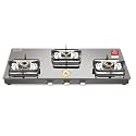 Sujata Gas Stove 3 Burner Glass Top | Classic Gas Stove Auto Ignition | 9 Years Warranty | 3 Burner Gas Stove Glass Top| SABAF, ISI Certified, LPG &amp; PNG Compatible, Jumbo Brass Burner (Black colour)