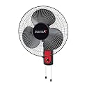 Sujata Wall Fan | 2 Year Warranty | 400 mm Sweep,1350 RPM | 100% Copper Winding Motor | Heavy Duty Wall Fan for Living Room, Wall Mount Fan with 3 Speed Control (SWF27 - Black)