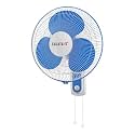 Sujata Wall Fan | 2 Years Warranty | Wall Fans for Home, Wall Fan for Kitchen, Wall Mount Fan with 400 mm Sweep &amp; 100% Copper Motor &amp; 120 Ribs Guard, 3-Speed Control (SWF27-White Blue)