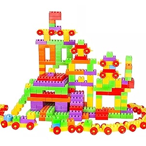 building blocks with wheel 90 blocks with wheels small size blocks with wheel age 5 smart activity fun blocks multi color bricks for kids toys for kids multicolor