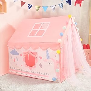 jumbo size extremely light weight kids play theme tent house for 3 -8 year old girls and boys pink city