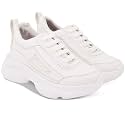 SUKART White Womens Laceup Sneakers