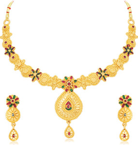sukkhi alloy gold-plated gold jewel set pack of 1