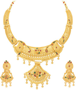 sukkhi alloy gold-plated gold jewel set pack of 1